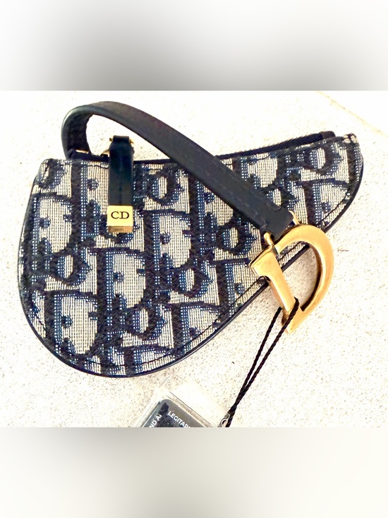 Dior Accessories - CHRISTIAN DIOR Vintage Trotter Saddle D Ring Coin Case Wristlet + COA